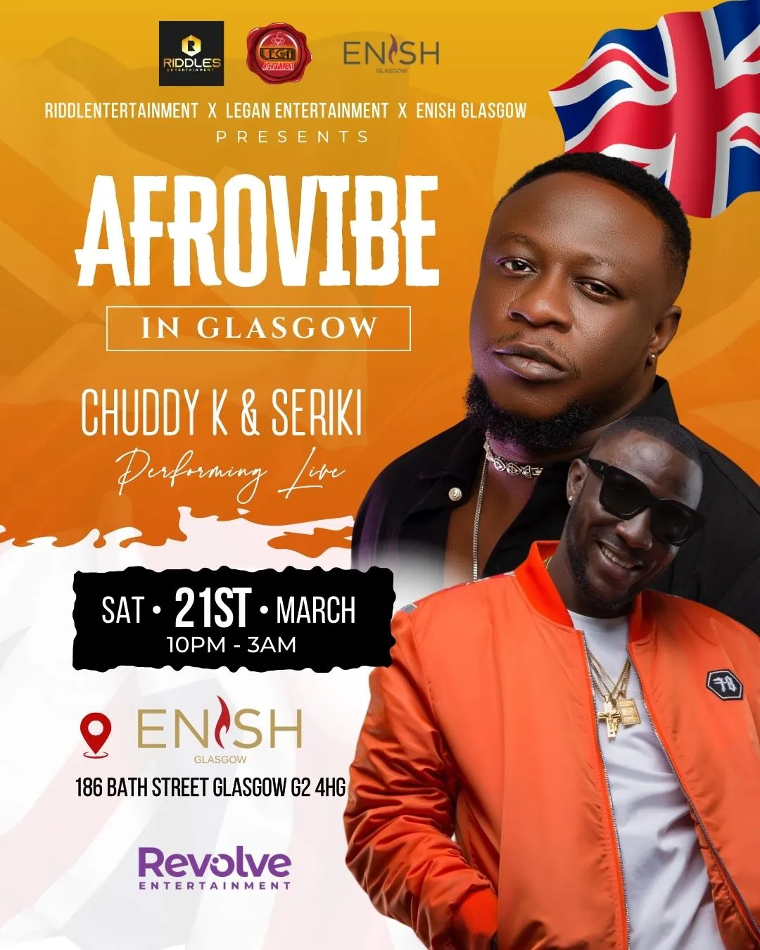 Afrovibe in Glasgow with Chuddy K and Seriki